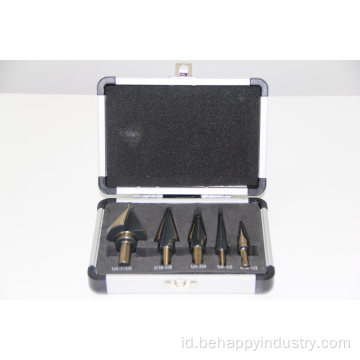 Step Drill Bits Kit dalam kasus aluminium